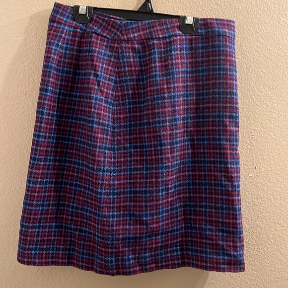Talbots plaid wool blend a line skirt NWOT size 2 - Picture 3 of 8